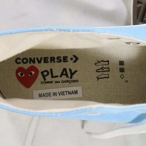 RARE Comme des Garçons PLAY x Chuck 70 High Bright Blue NEW Sz 10.5 US Men - Picture 13 of 15